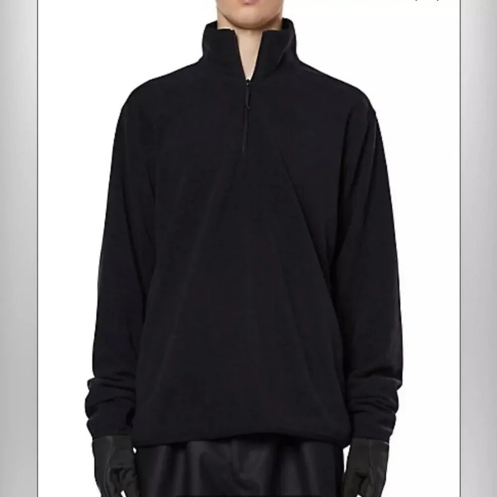New! Rains Black Fleece Half Zip Pullover Top nwt 29700